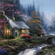 Illustration for article titled Wars On Kinkade combines emStar Wars /emvehicles and Thomas Kinkade landscape paintings